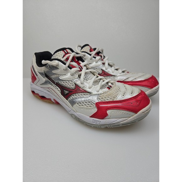 Mizuno Wave Spike 12 Volleyball Court Shoe White with Red Women's Size 9 - Picture 12 of 12